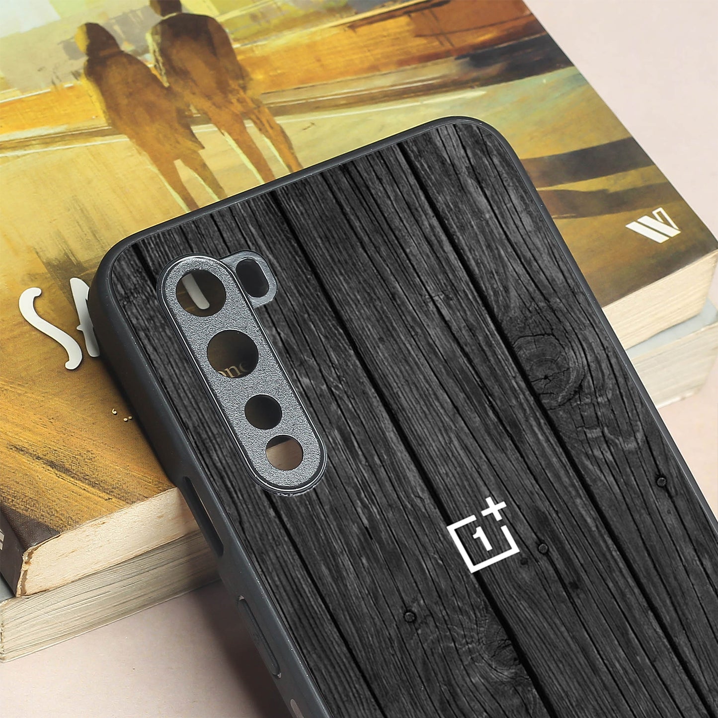 Dark Wood metal back case for Oneplus Nord