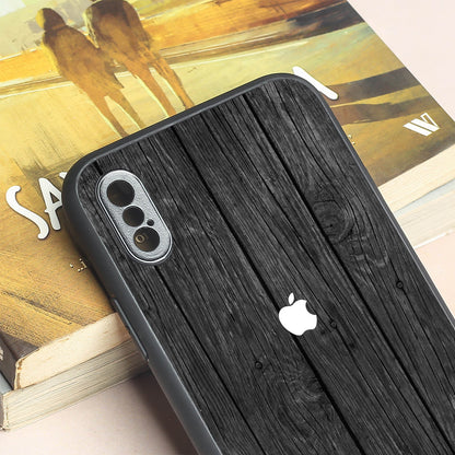 Dark Wood metal back case for Apple Iphone X/XS