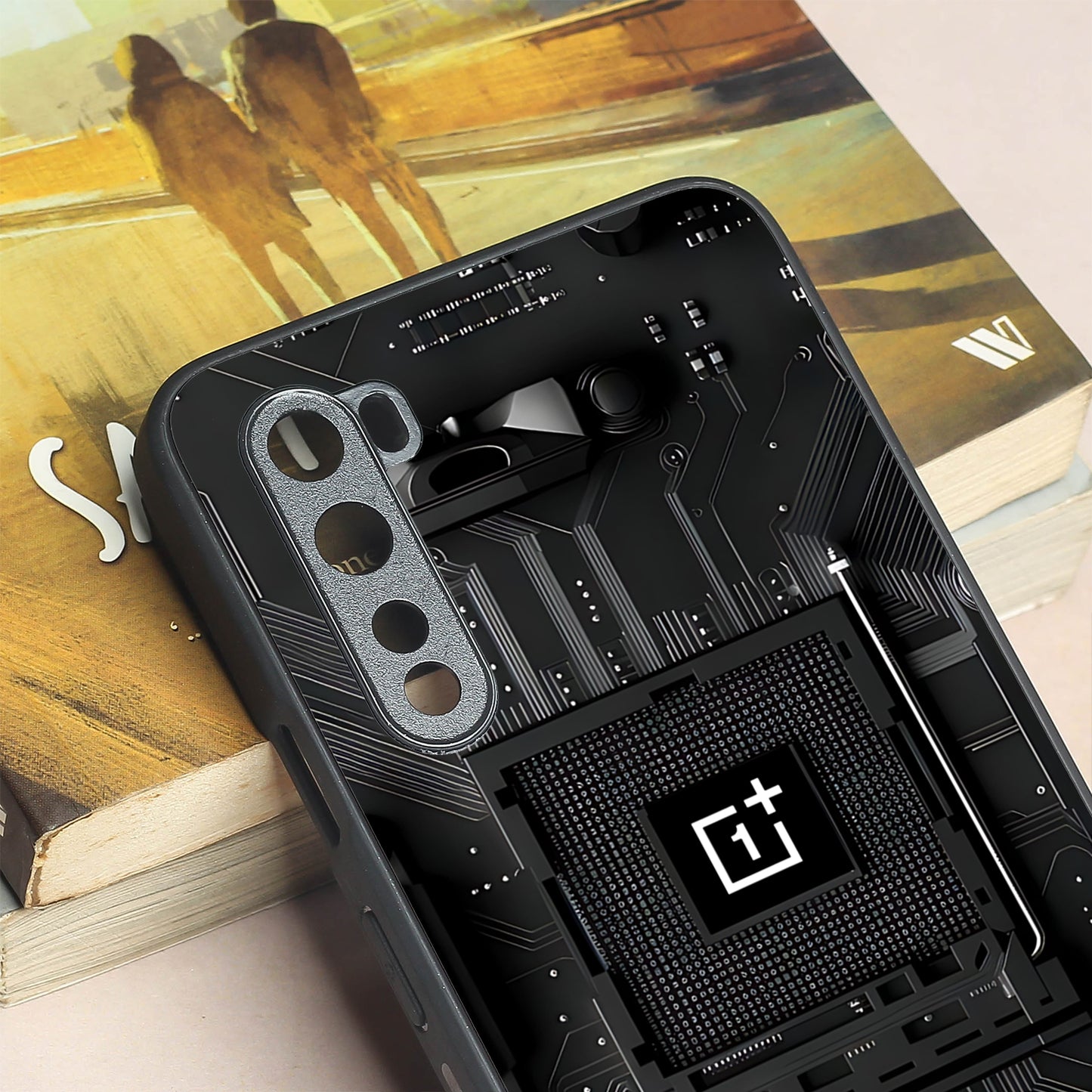 Microchip metal back case for Oneplus Nord
