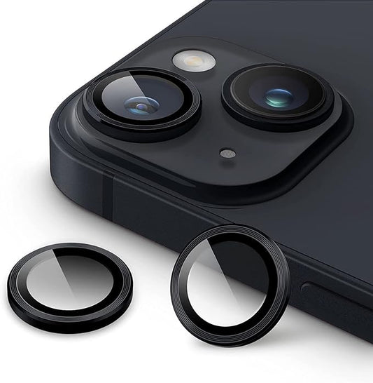 Black Metallic camera ring lens guard for Apple iphone 13 - Kemarco