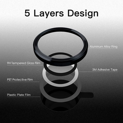 Black Metallic camera ring lens guard for Apple iphone 13 - Kemarco