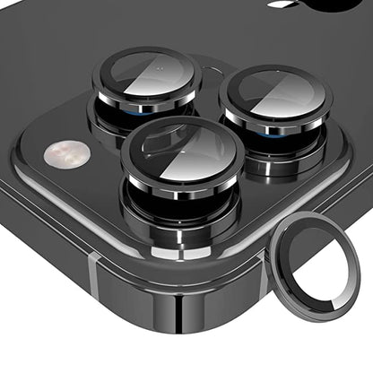 Black Metallic camera ring lens guard for Apple iphone 13 Pro Max - Kemarco