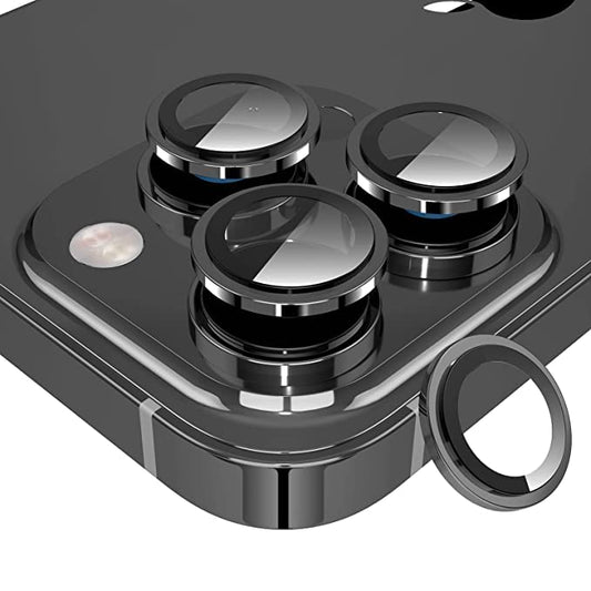 Black Metallic camera ring lens guard for Apple iphone 13 Pro Max - Kemarco