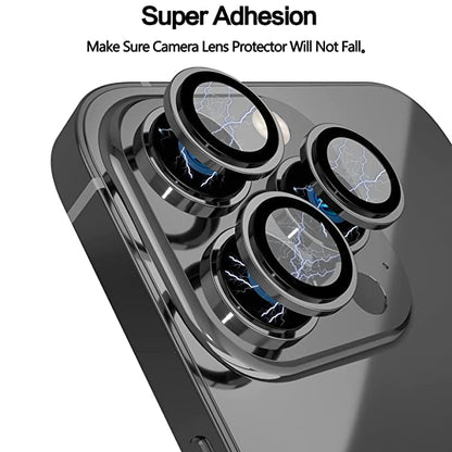 Black Metallic camera ring lens guard for Apple iphone 13 Pro Max - Kemarco