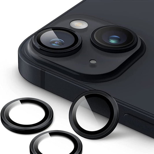 Black Metallic camera ring lens guard for Apple iphone 14 - Kemarco
