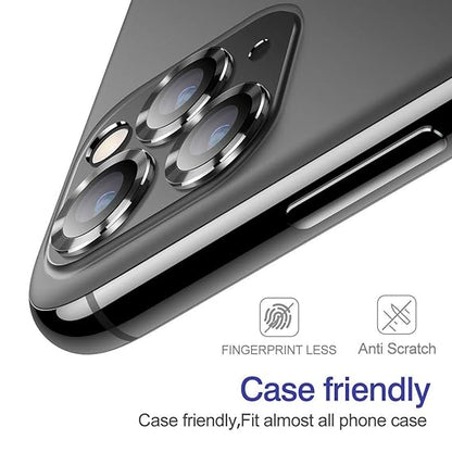 Black Metallic camera ring lens guard for Apple iphone 15 Pro Max - Kemarco