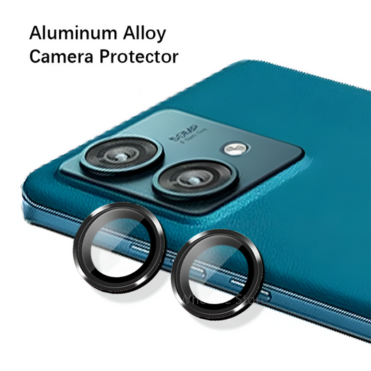 Black Metallic camera ring lens guard for Motorola Edge 40 Neo - Kemarco