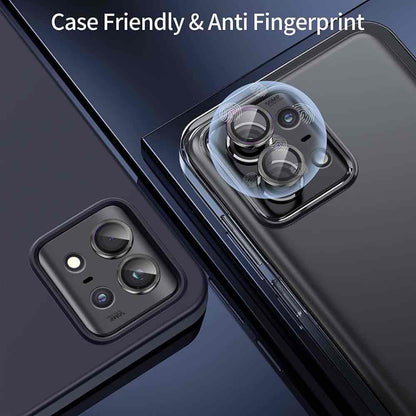 Black Metallic camera ring lens guard for Motorola Edge 50 pro 5g - Kemarco