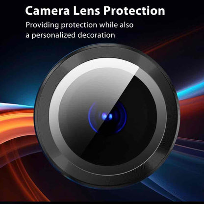 Black Metallic camera ring lens guard for Motorola Edge 50 pro 5g - Kemarco