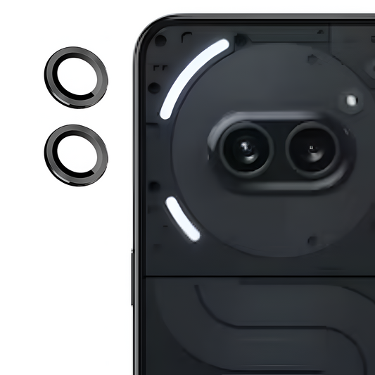 Black Metallic camera ring lens guard for Nothing 2a - Kemarco
