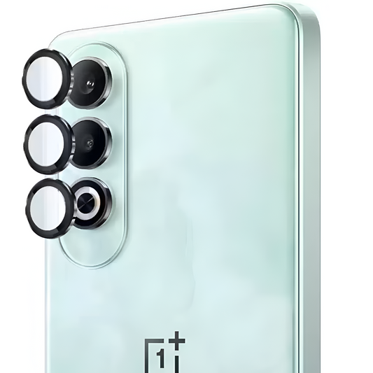 Black Metallic camera ring lens guard for Oneplus Nord Ce 4 - Kemarco