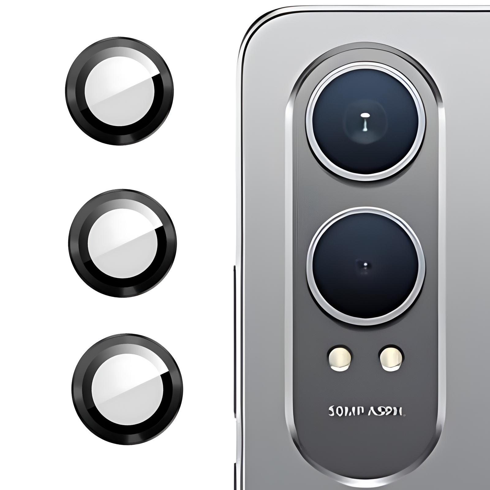 Black Metallic camera ring lens guard for Oneplus Nord Ce 4 Lite - Kemarco