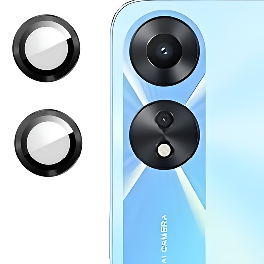 Black Metallic camera ring lens guard for Oppo A78 5G - Kemarco
