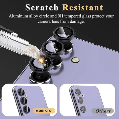Black Metallic camera ring lens guard for Oppo F21 Pro 5G - Kemarco