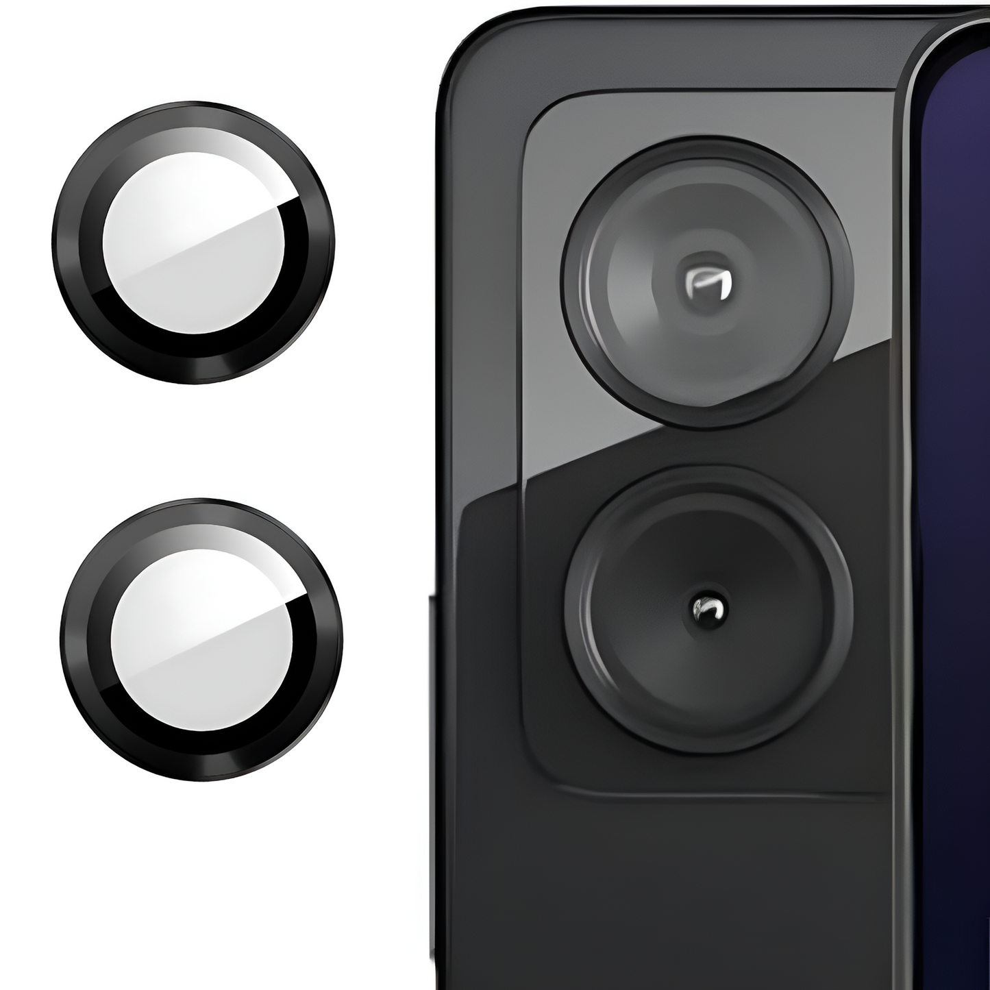 Black Metallic camera ring lens guard for Poco X6 Neo 5G - Kemarco