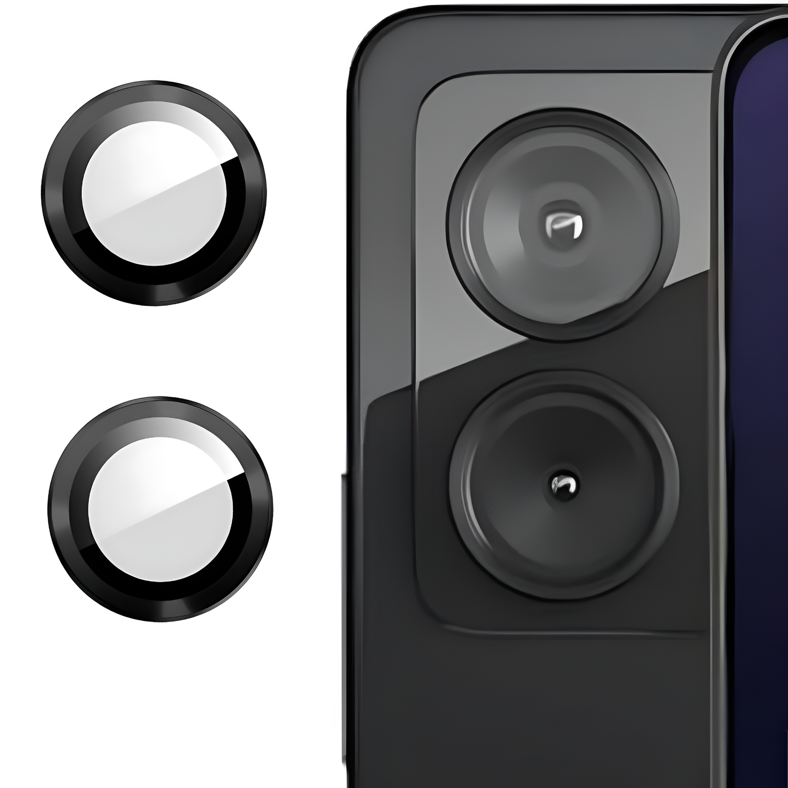 Black Metallic camera ring lens guard for Poco X6 Neo 5G - Kemarco