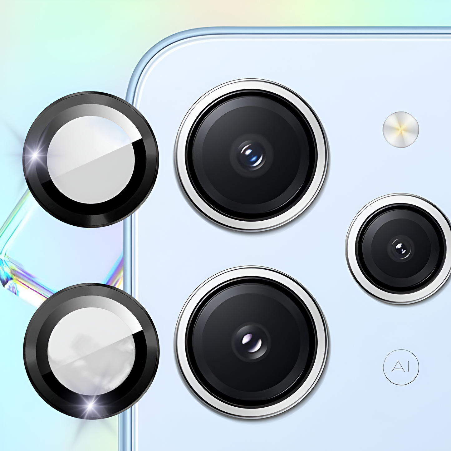 Black Metallic camera ring lens guard for Redmi 12 4G - Kemarco