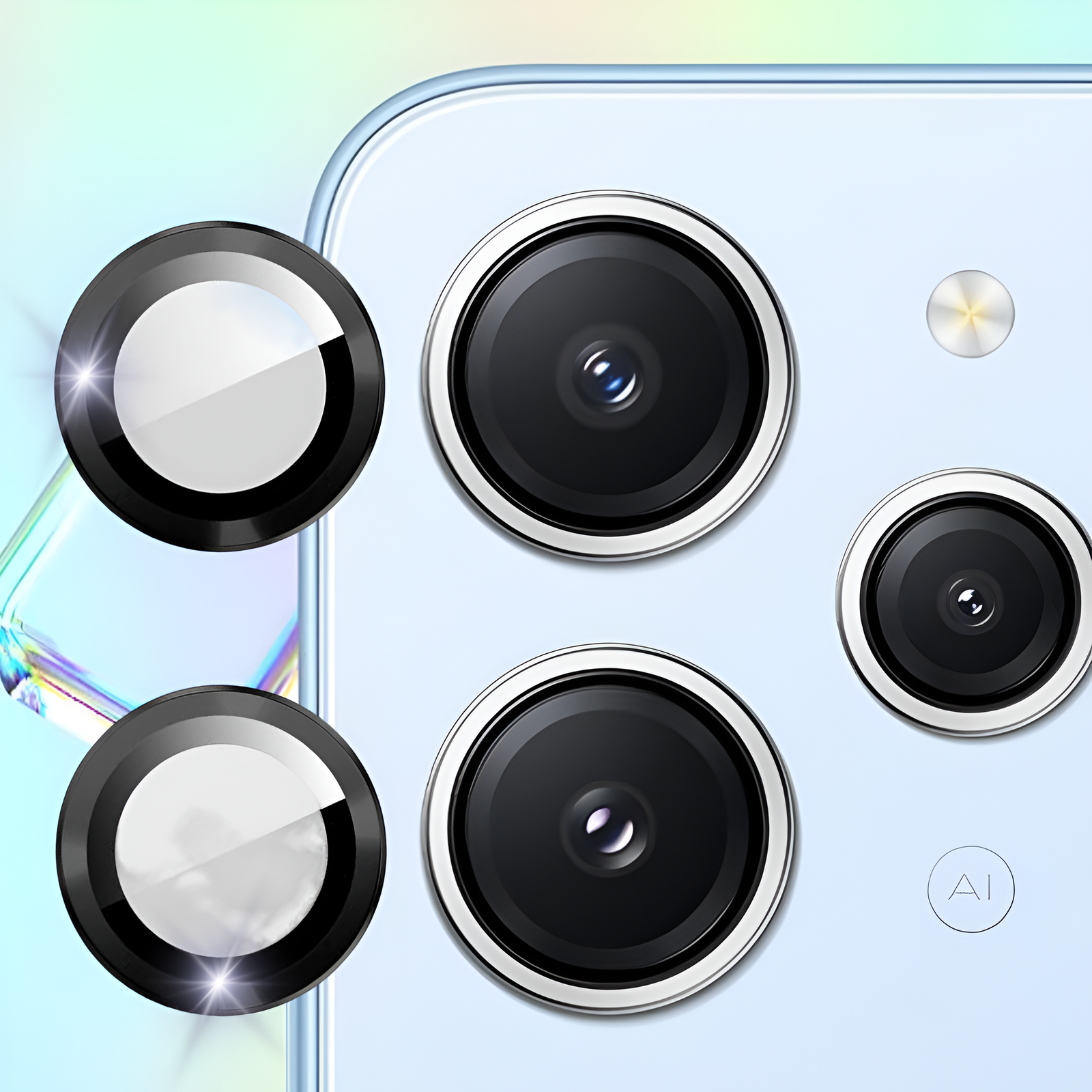 Black Metallic camera ring lens guard for Redmi 12 4G - Kemarco