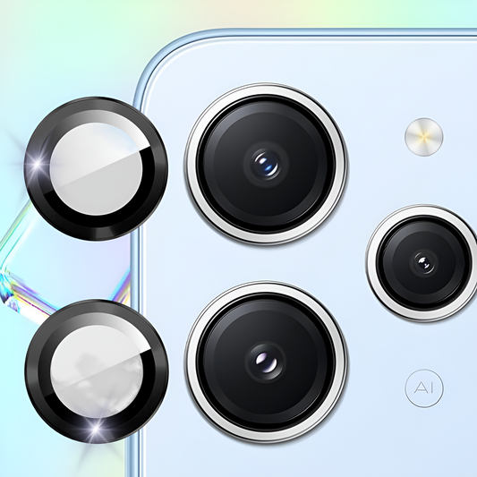 Black Metallic camera ring lens guard for Redmi 12 4G - Kemarco