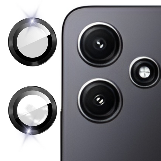 Black Metallic camera ring lens guard for Redmi 12 5G - Kemarco