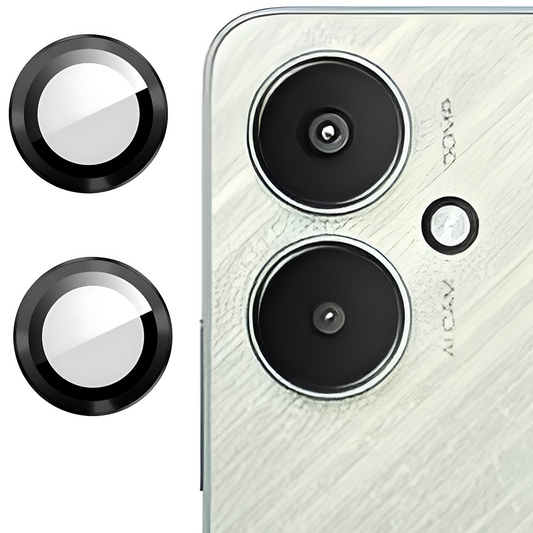 Black Metallic camera ring lens guard for Redmi 13C 5G - Kemarco