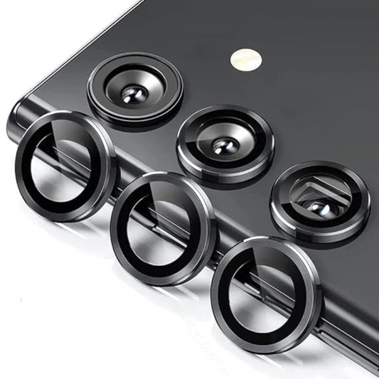 Black Metallic camera ring lens guard for Samsung A55 - Kemarco
