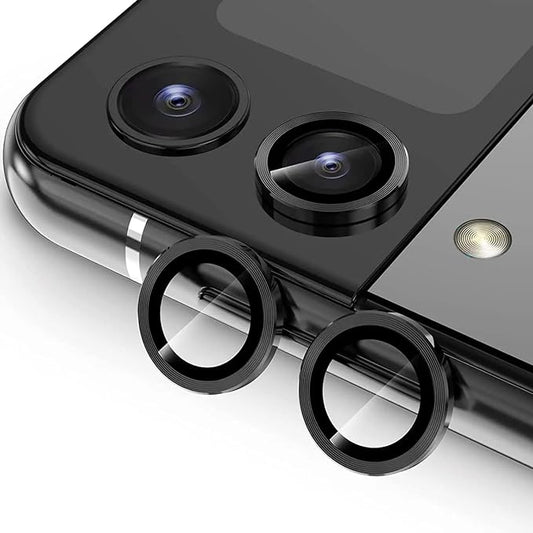 Black Metallic camera ring lens guard for Samsung Galaxy Z Flip 4 - Kemarco