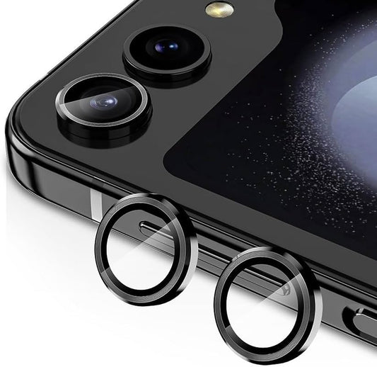 Black Metallic camera ring lens guard for Samsung Galaxy Z Flip 5 - Kemarco