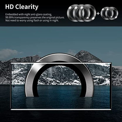 Black Metallic camera ring lens guard for Samsung S23 Ultra - Kemarco