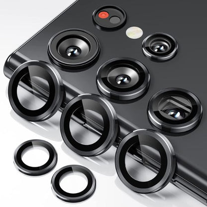 Black Metallic camera ring lens guard for Samsung S24 Ultra - Kemarco