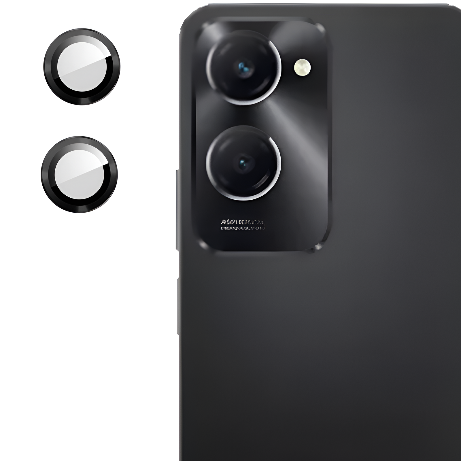 Black Metallic camera ring lens guard for Vivo T3 Lite 5g - Kemarco