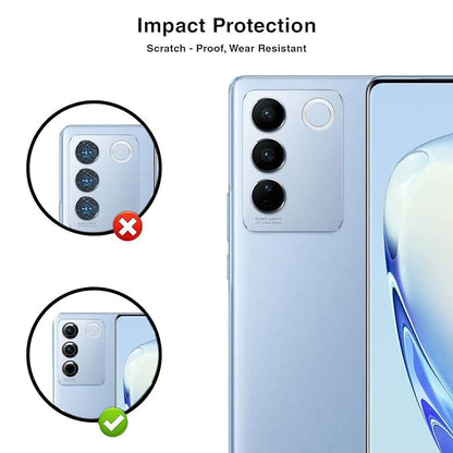 Black Metallic camera ring lens guard for Vivo V27 Pro - Kemarco