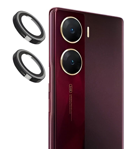 Black Metallic camera ring lens guard for Vivo V29E - Kemarco
