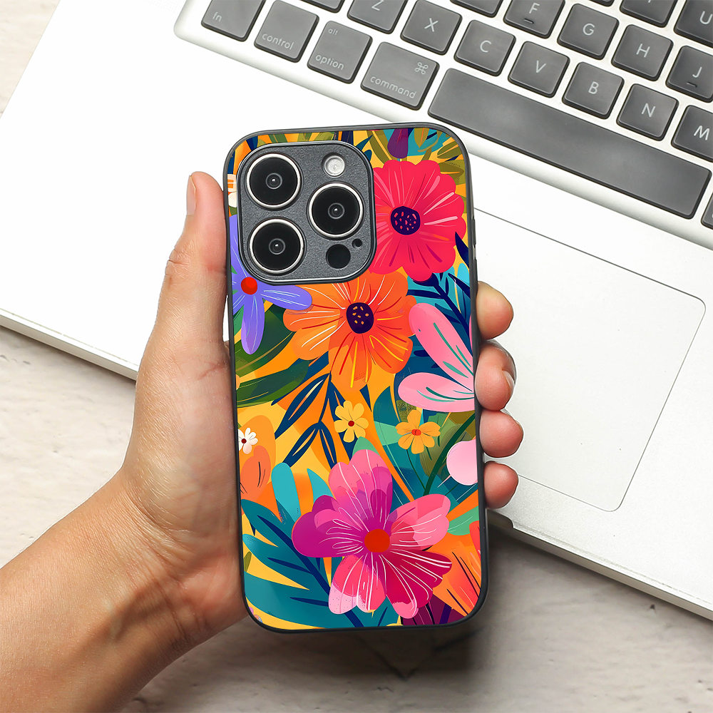 Bloom Burst metal back case for Apple Iphone 15 Pro