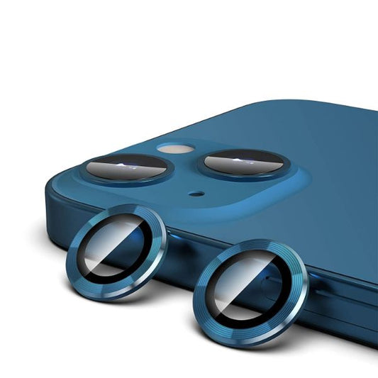 Blue Metallic camera ring lens guard for Apple iphone 13 Mini - Kemarco