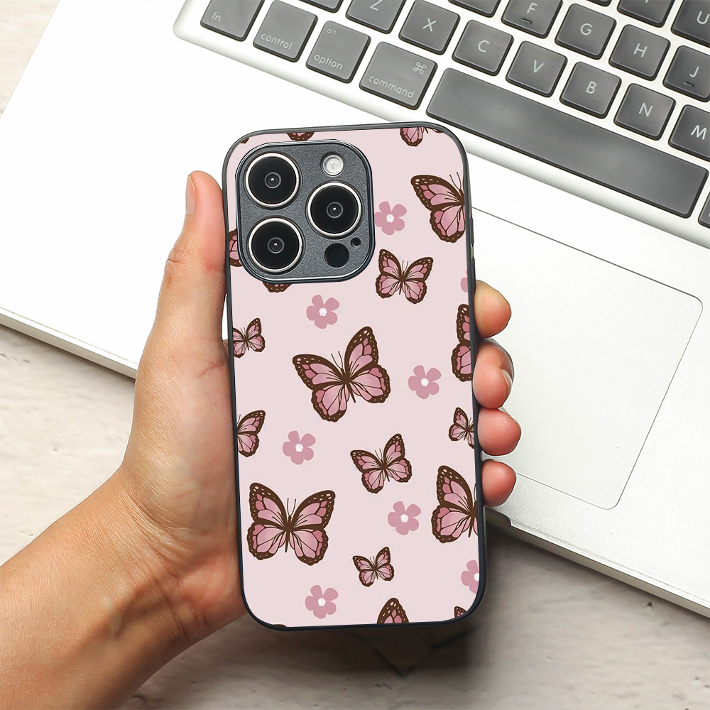 Butterfly Bloom metal back case for Apple Iphone 15 Pro
