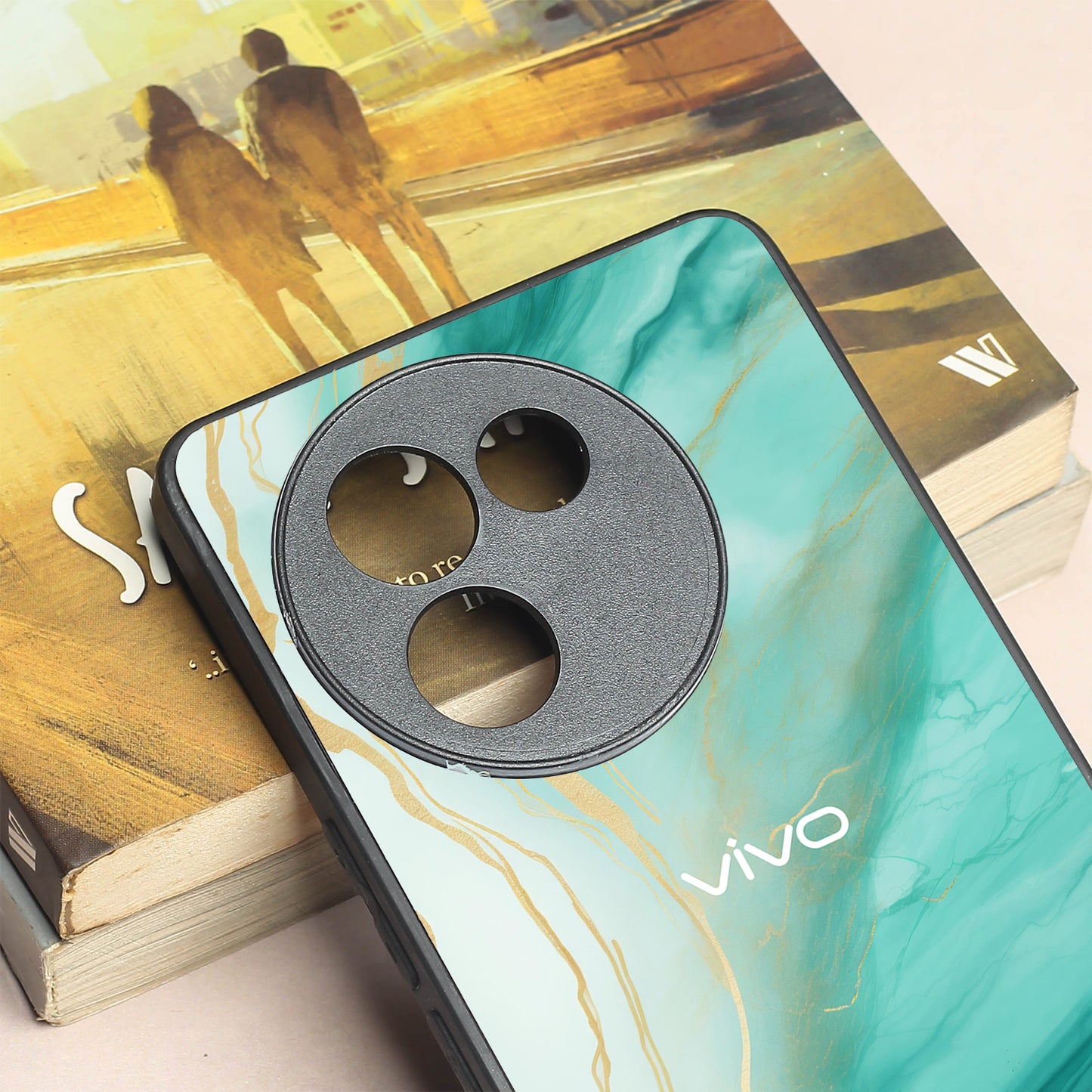 Green Luxe Marble metal back case for Vivo V30e