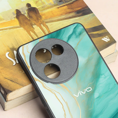 Green Luxe Marble metal back case for Vivo V30e