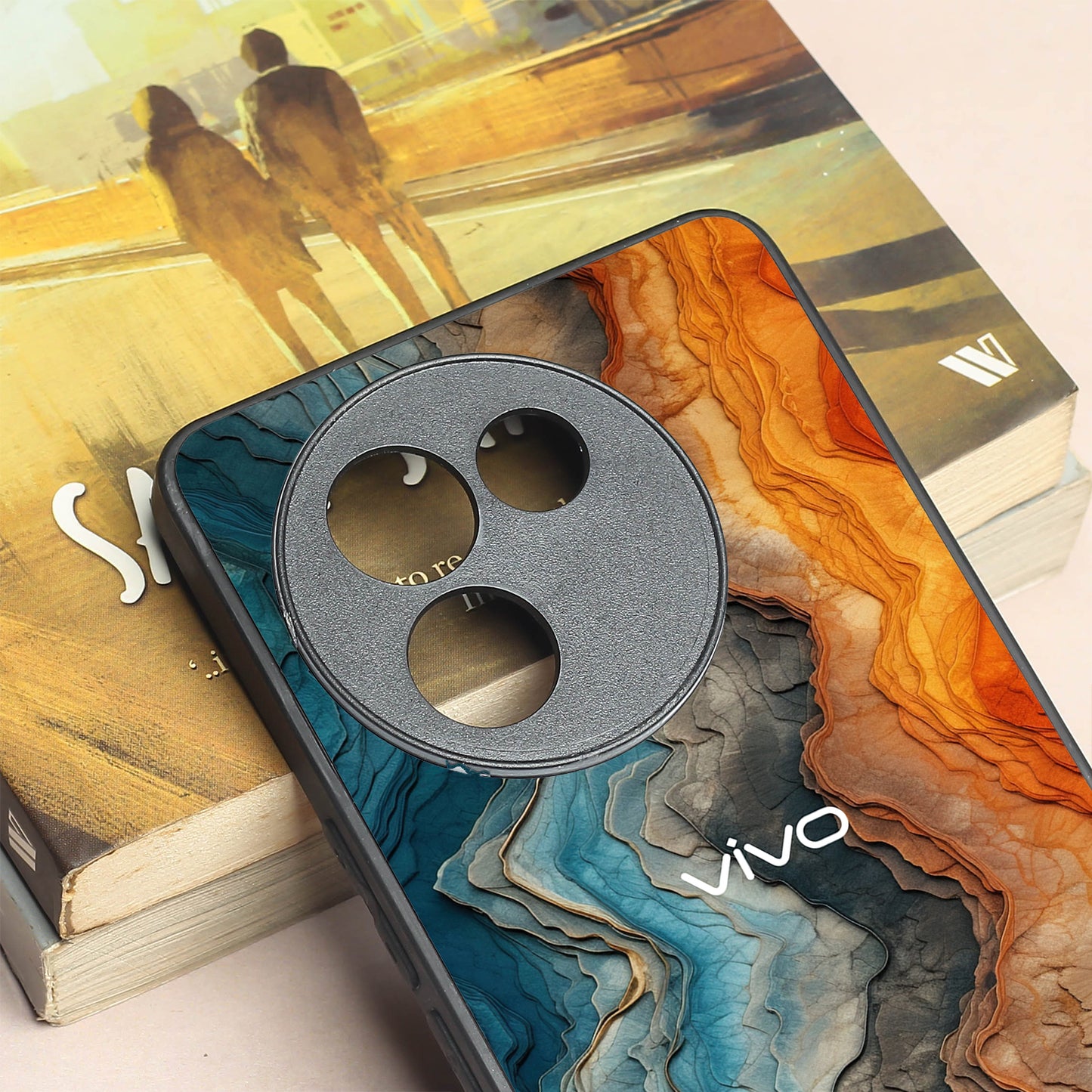 Layered Marble metal back case for Vivo V30e