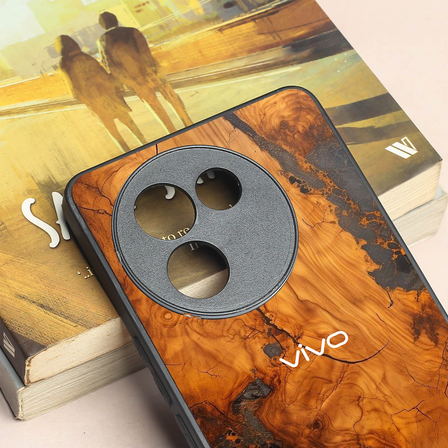 Lava Oak metal back case for Vivo V30e