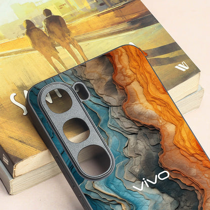 Layered Marble metal back case for Vivo V40 Lite