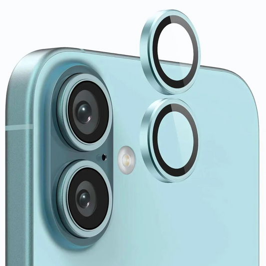Sea Green Metallic camera ring lens guard for Apple iphone 16 Plus