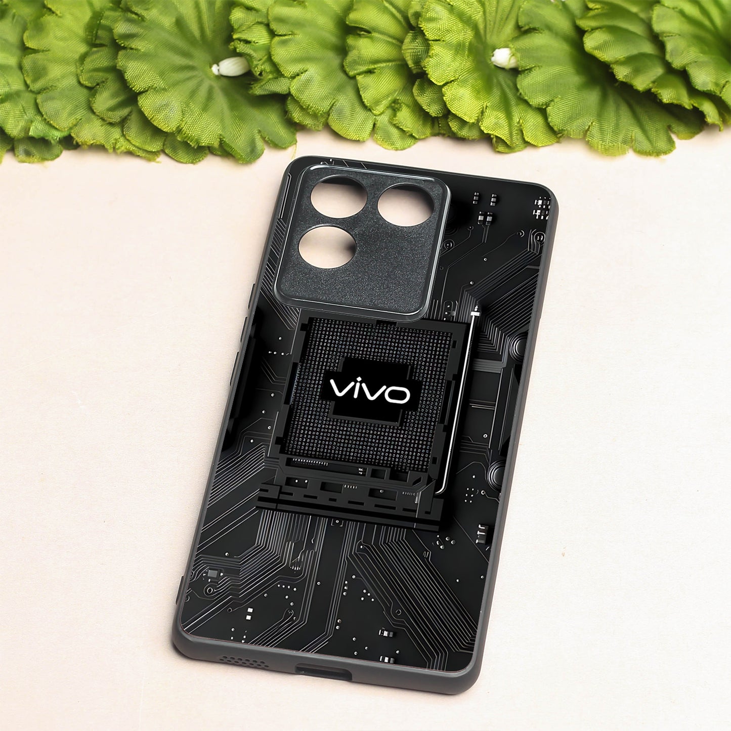 Microchip metal back case for Vivo T2 Pro