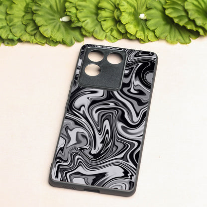 Blackout Marble metal back case for Vivo T2 Pro