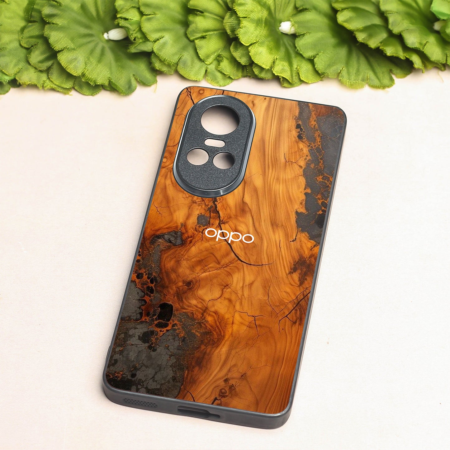 Lava Oak metal back case for Oppo Reno 10