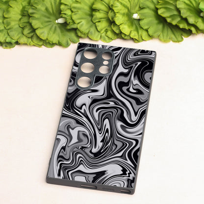 Blackout Marble metal back case for Samsung S24 Plus