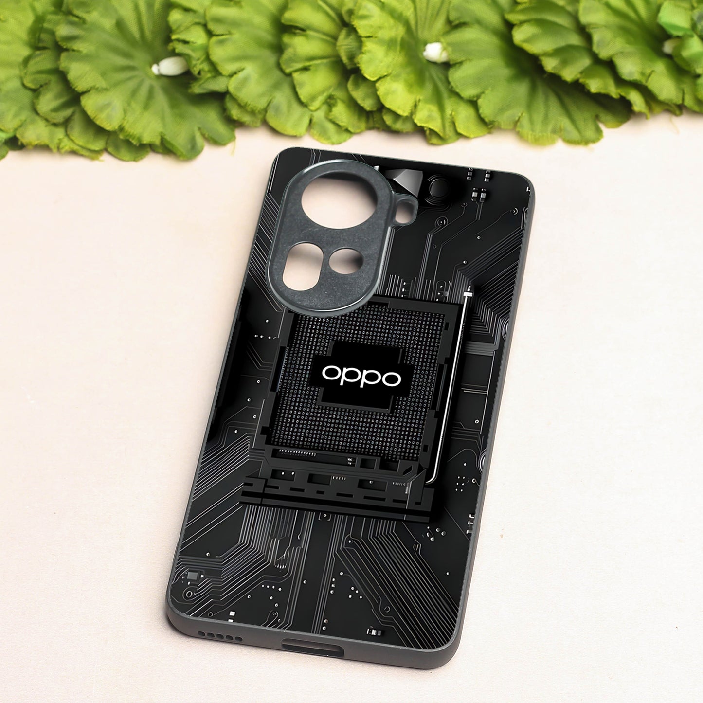 Microchip metal back case for Oppo Reno 11