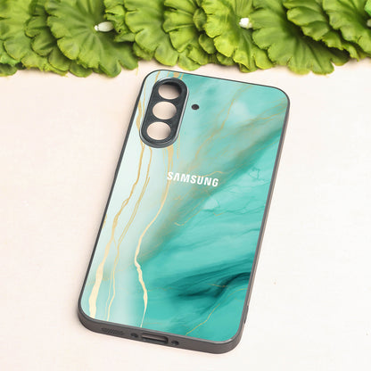Green Luxe Marble metal back case for Samsung A56