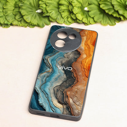 Layered Marble metal back case for Vivo T3X