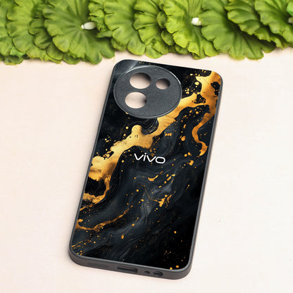 Black Gold Blaze  metal back case for Vivo V30e